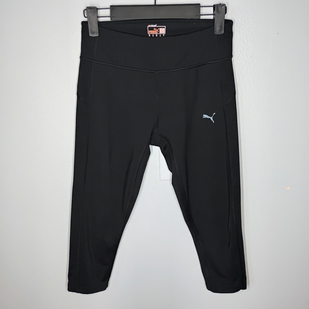 Puma Dry Cell Capri Leggings Black Womens XS Workout Sporty Y2K 90s Gym Low Rise